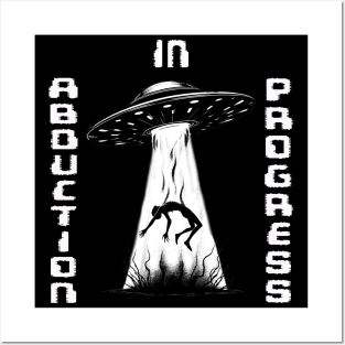 Alien UFO Abduction Silhouette Posters and Art